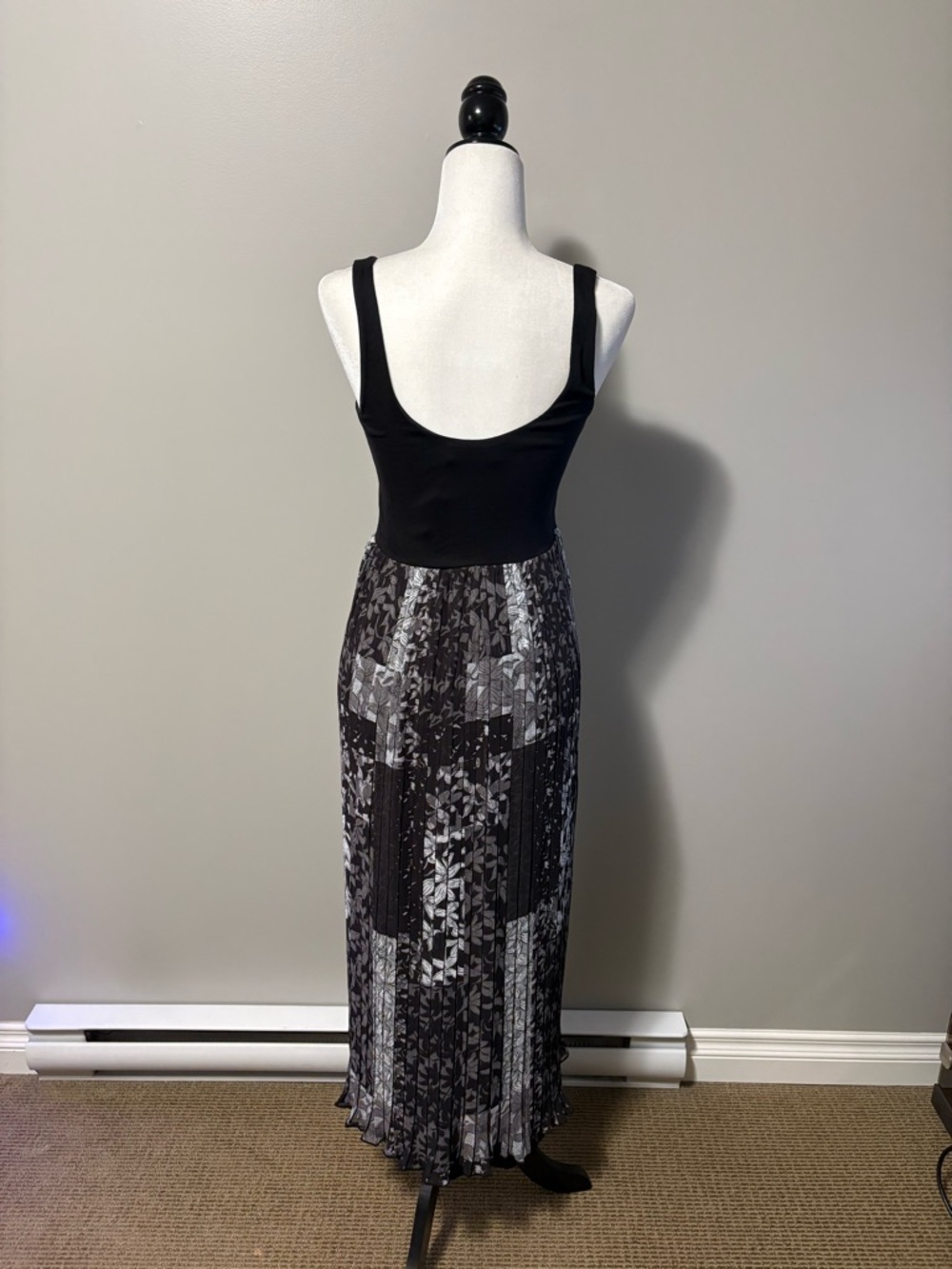 Desigual Cassidi Pleated Combination Midi Dress Sleeveless Jersey Knit Top - Picture 10 of 14